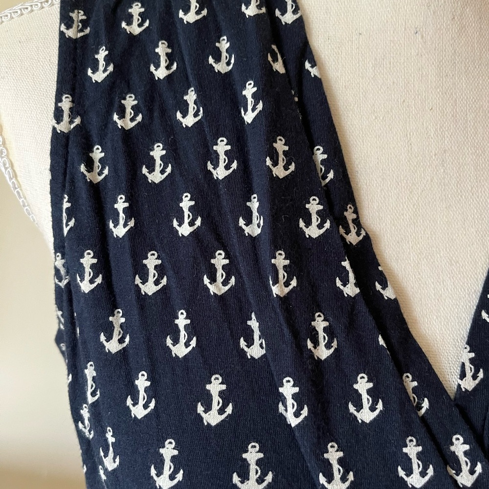 Tommy Hilfiger Navy Anchor Print Sleeveless Top - Picture 3 of 4